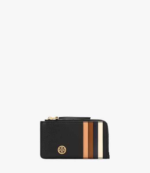 tory burch robinson pebbled top zip card case