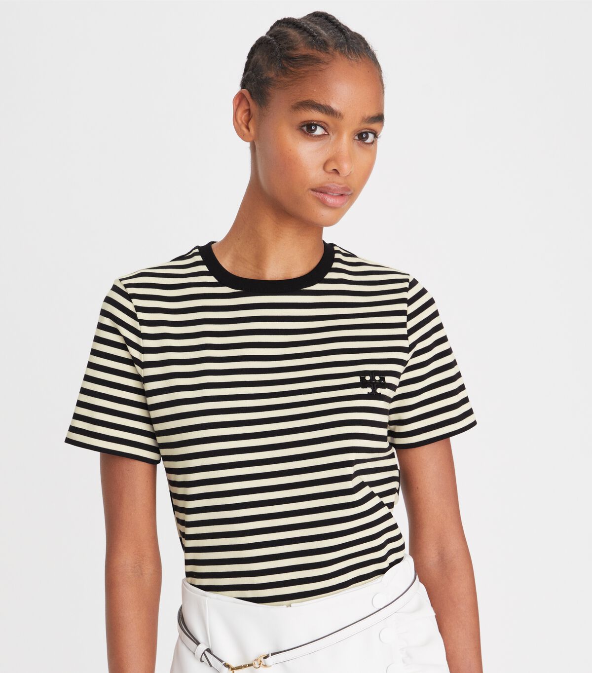 tory burch embroidered logo t shirt