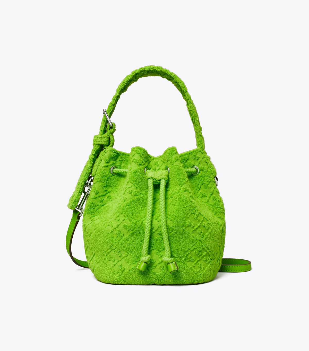 tory burch t monogram terry mini bucket bag