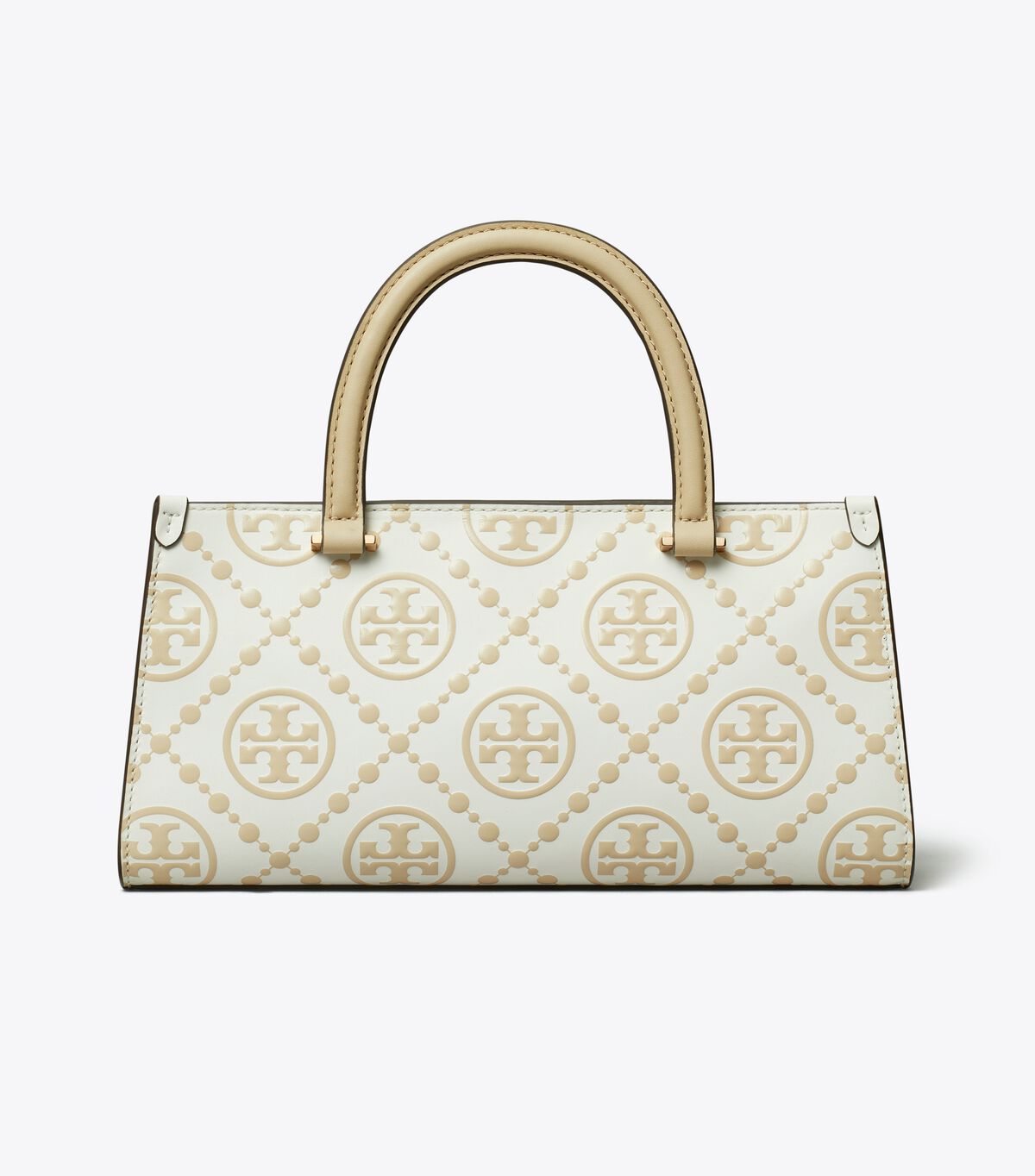 tory burch t monogram contrast embossed small east west tote