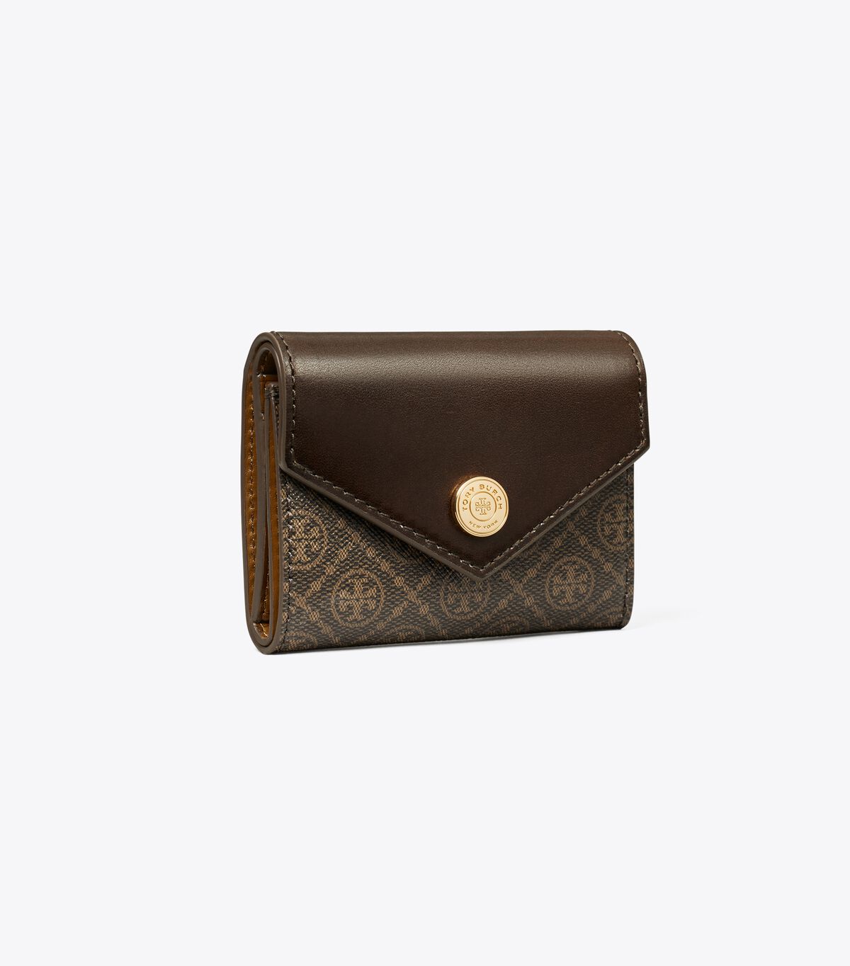 tory burch small t monogram coated canvas envelope wallet
