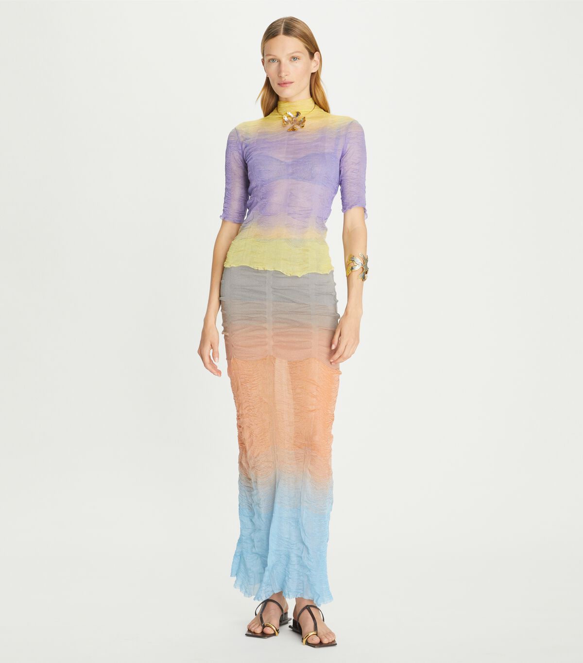 tory burch polyester ombr skirt