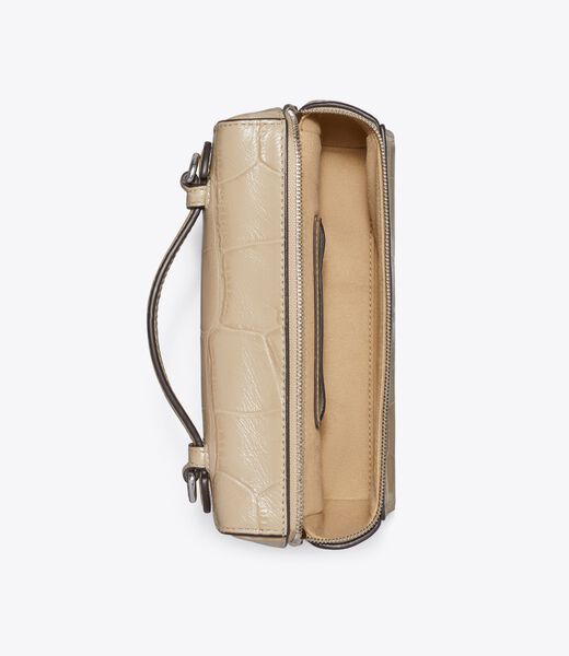 tory burch slim romy croc embossed top handle bag