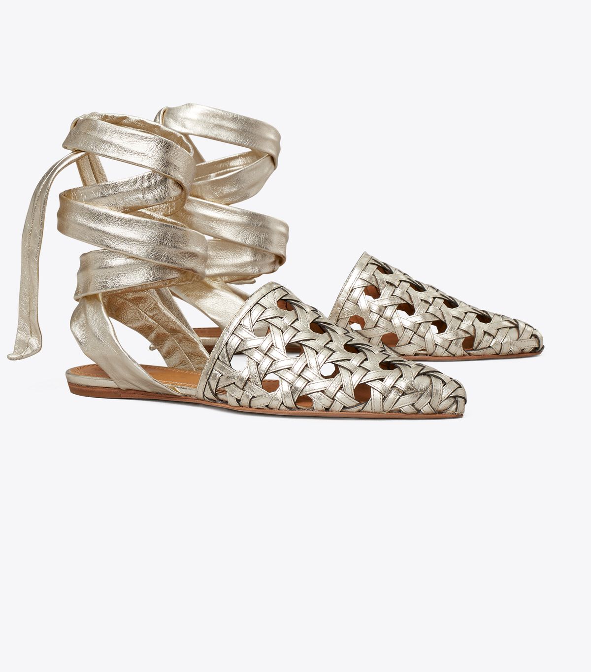 BasketWeave Wrap Flat Tory Burch