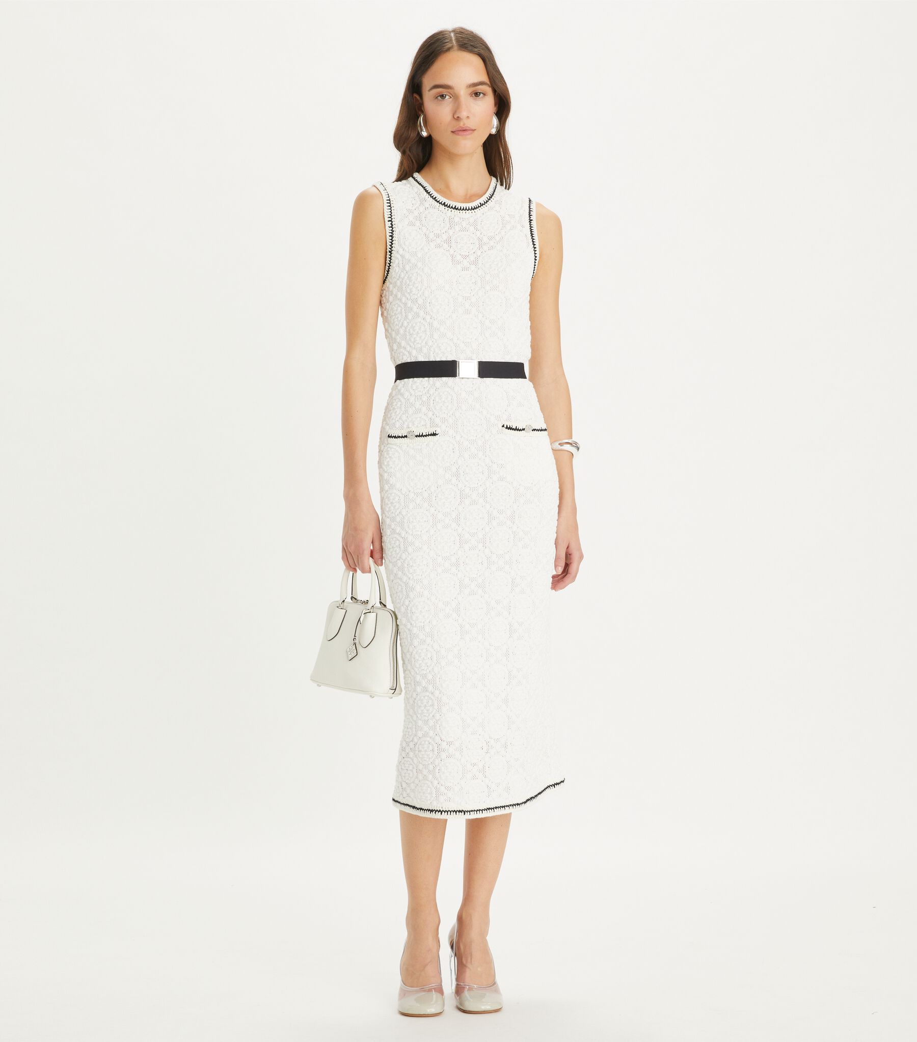 self portrait cut out knit midi dress Navy Textured Knit Midi Dress  self-portrait
