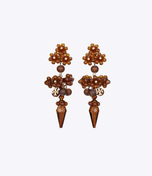 tory burch curiosity beaded linear earrings