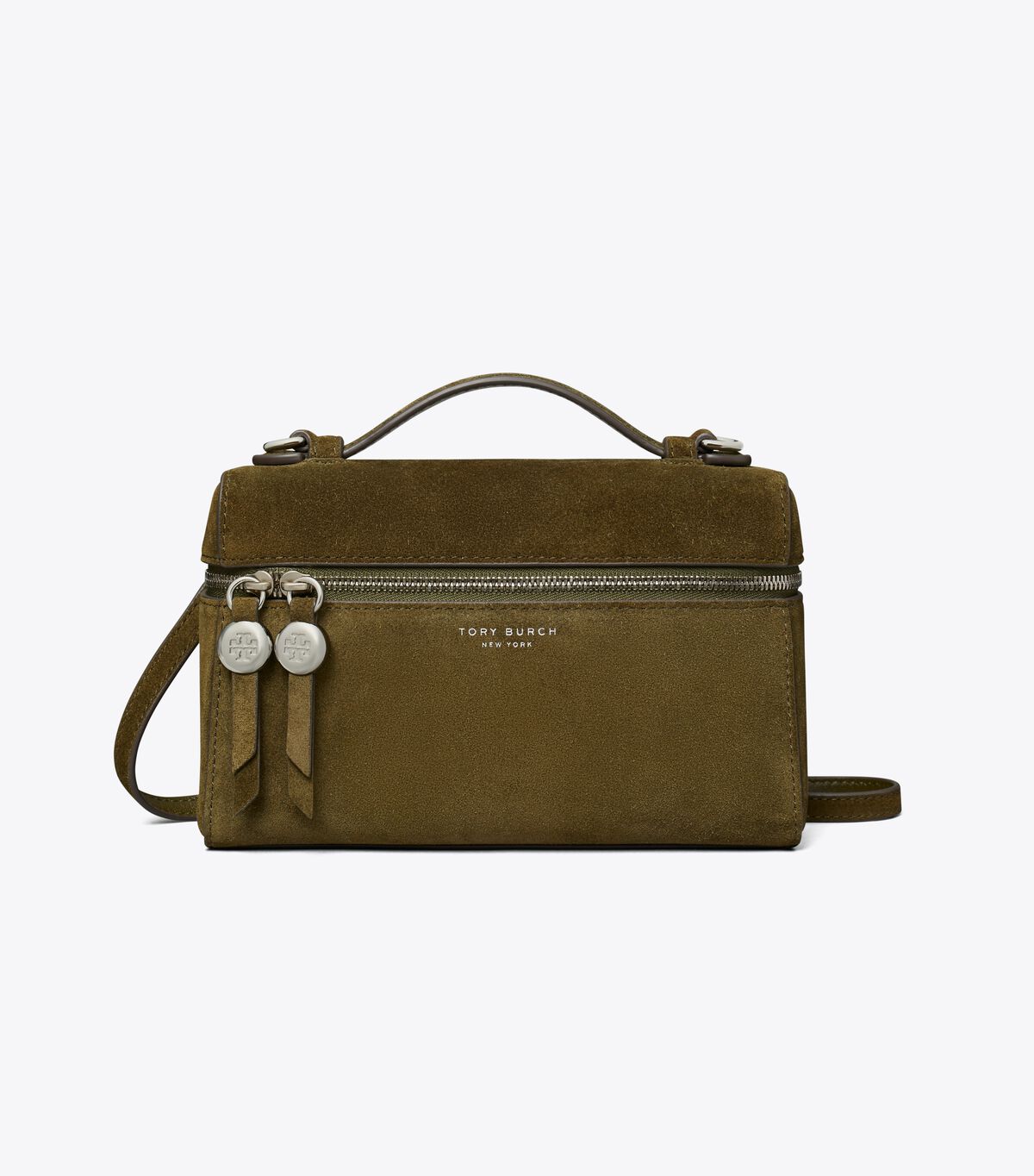 tory burch romy suede slim top handle