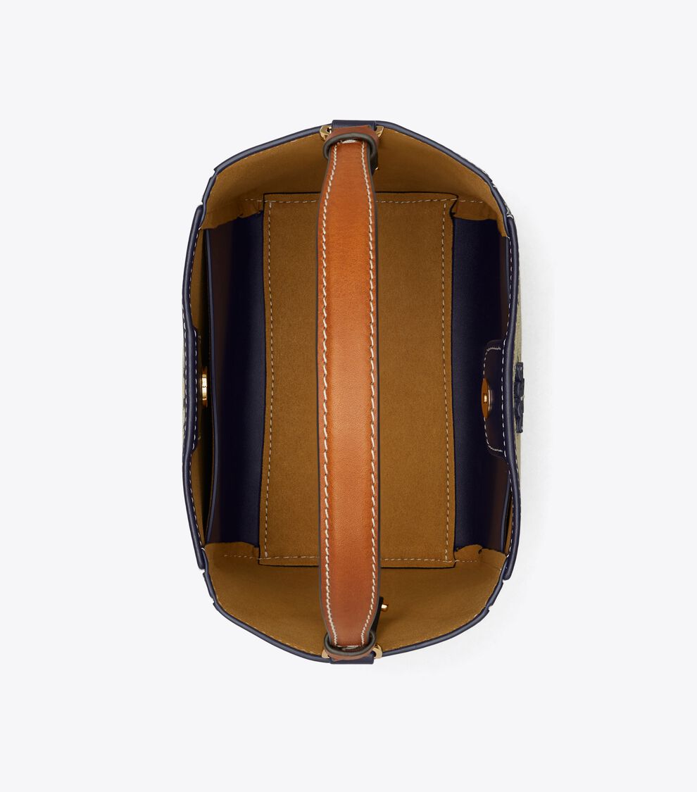 Albatha Company Tory Burch Backpack Blue Small T Monogram McGraw