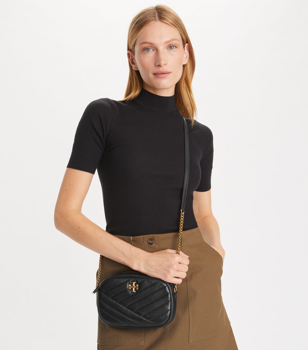 Kira Chevron Camera Bag, Black Tory Burch KSA