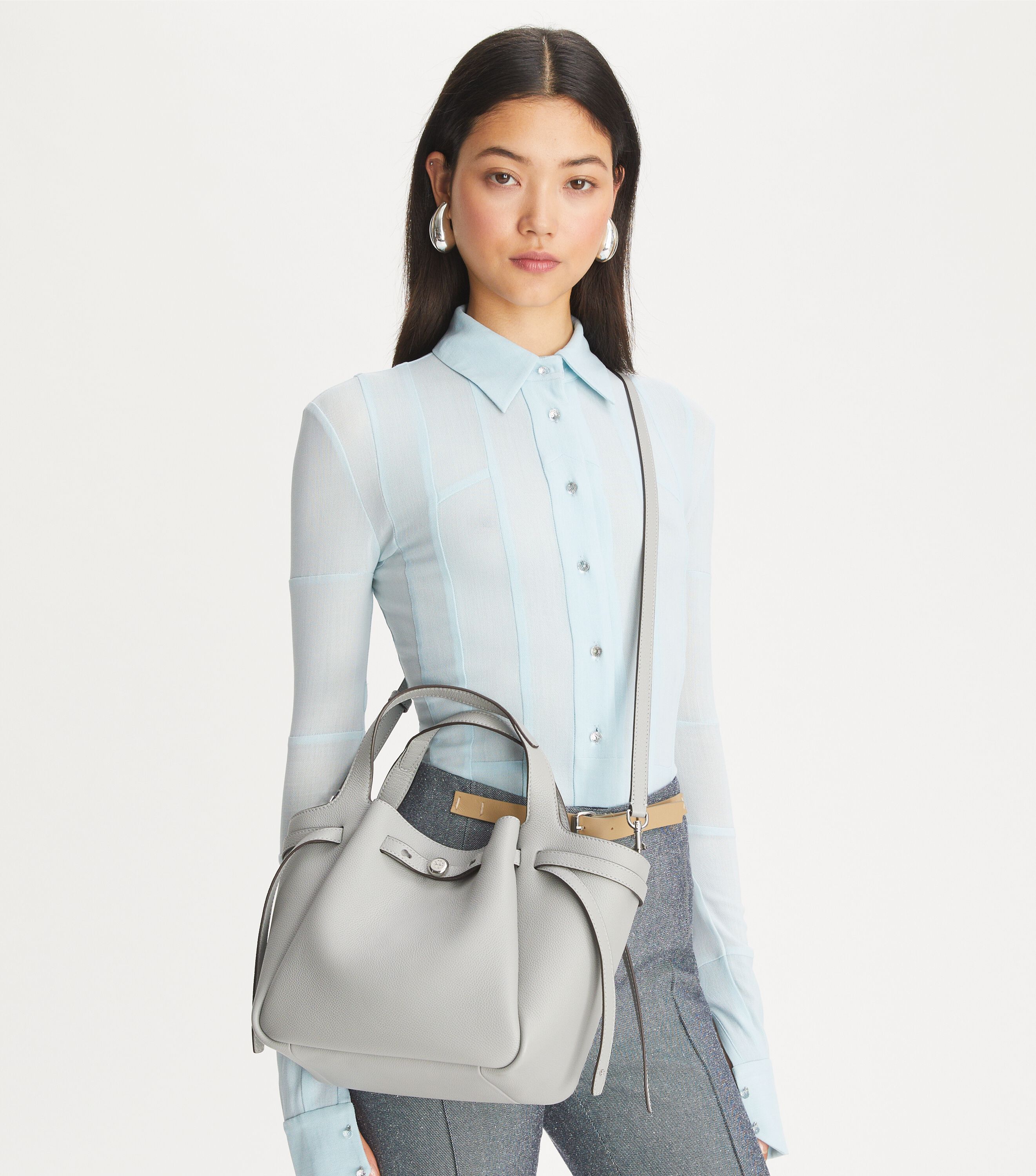 Small Romy Tote, Light Granite | Tory Burch KSA