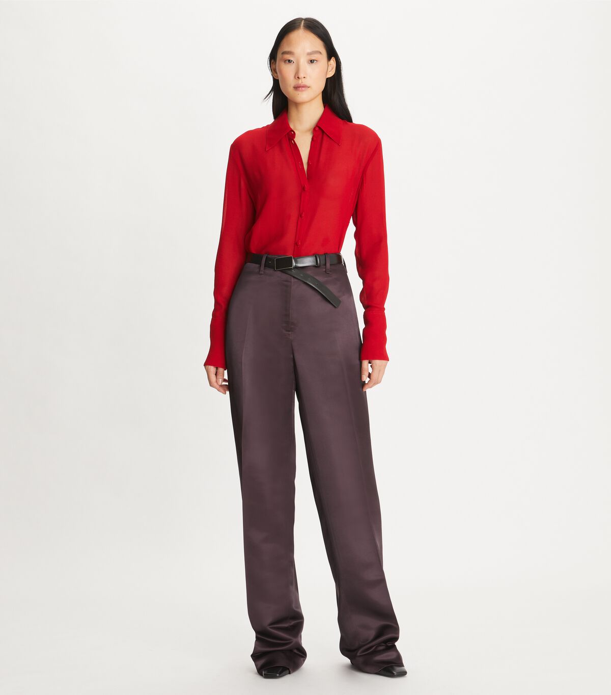 tory burch cuffed viscose shirt