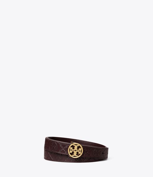 tory burch miller t monogram leather belt