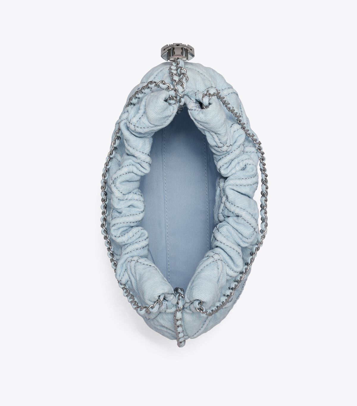 tory burch mini fleming soft denim hobo bag