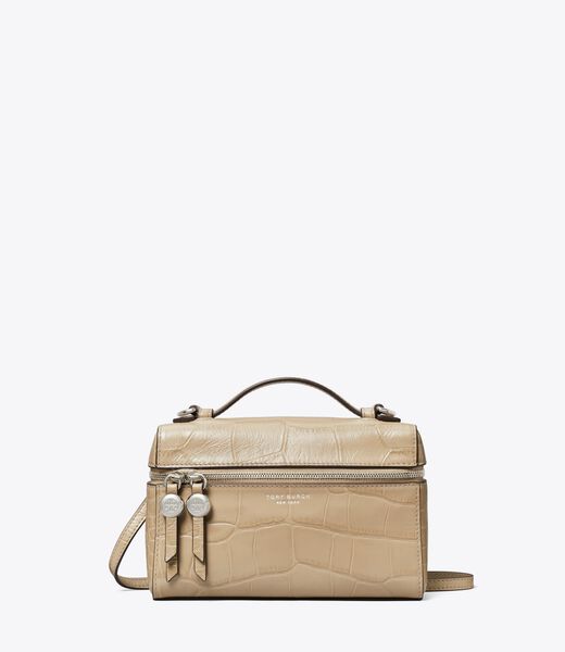tory burch slim romy croc embossed top handle bag