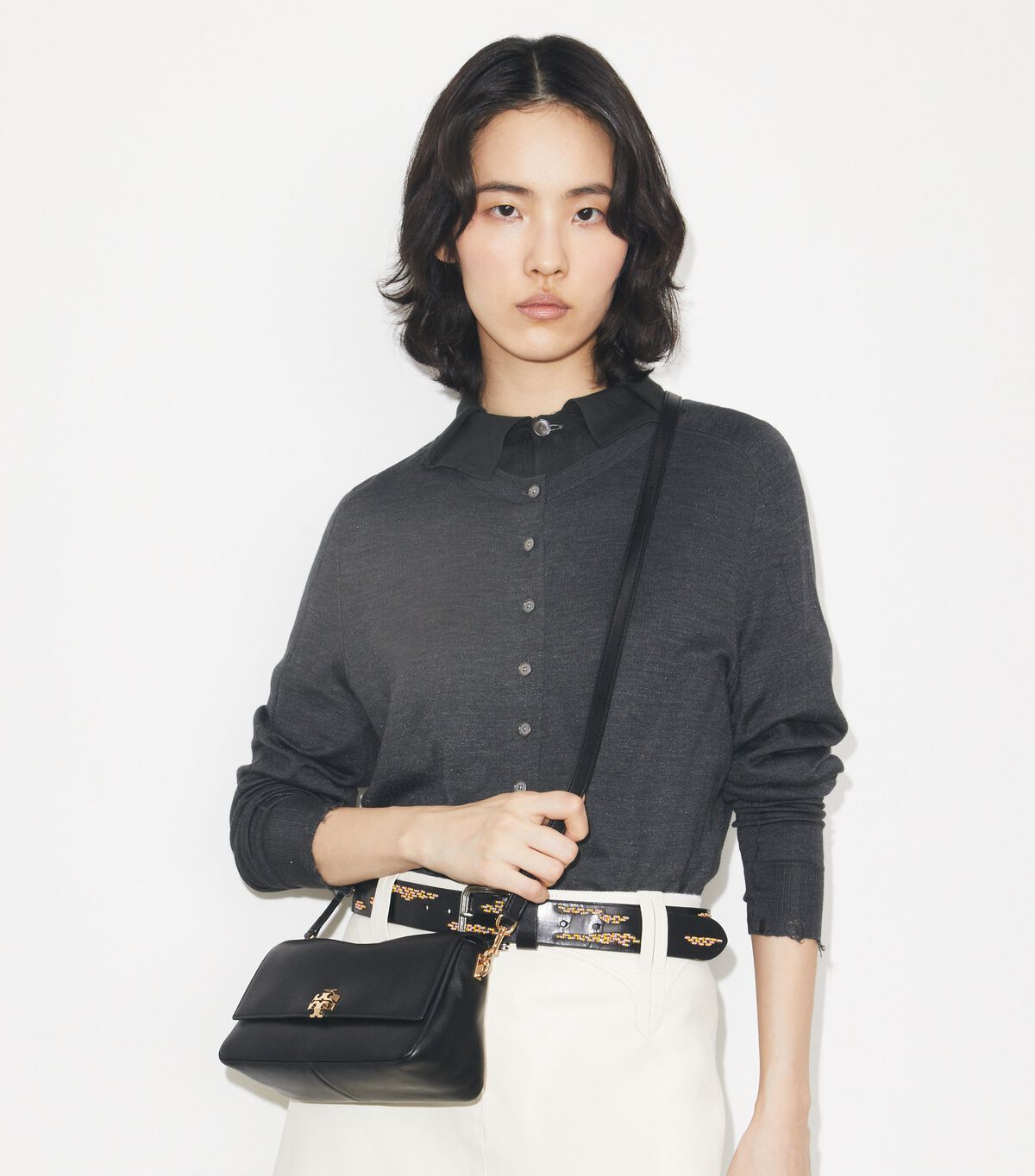 tory burch حقيبة كتف تشارلي صغيرة