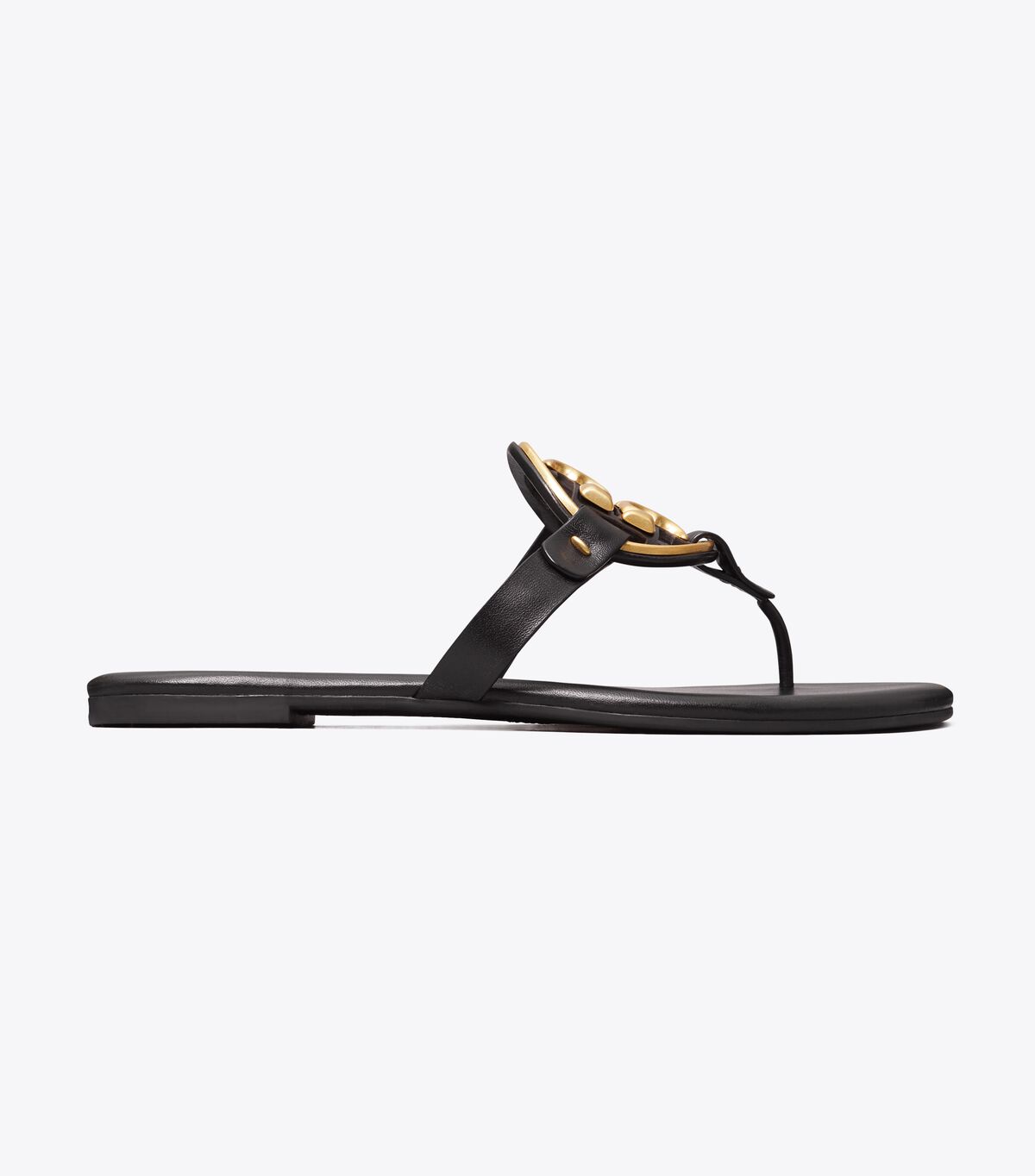 tory burch miller soft metal logo sandal