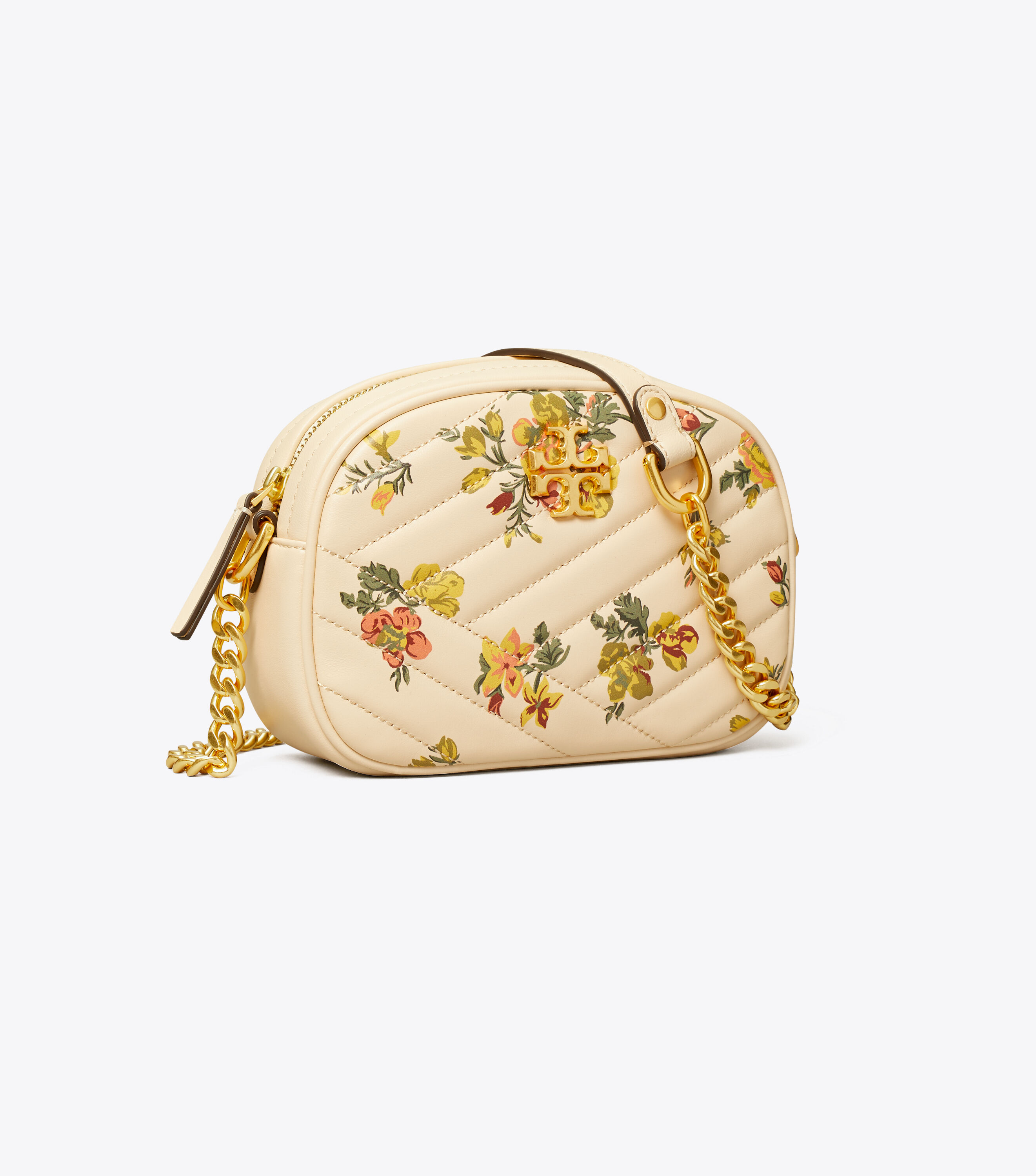 Kira Chevron Printed Small Camera Bag, Rose Floral | Tory Burch KSA