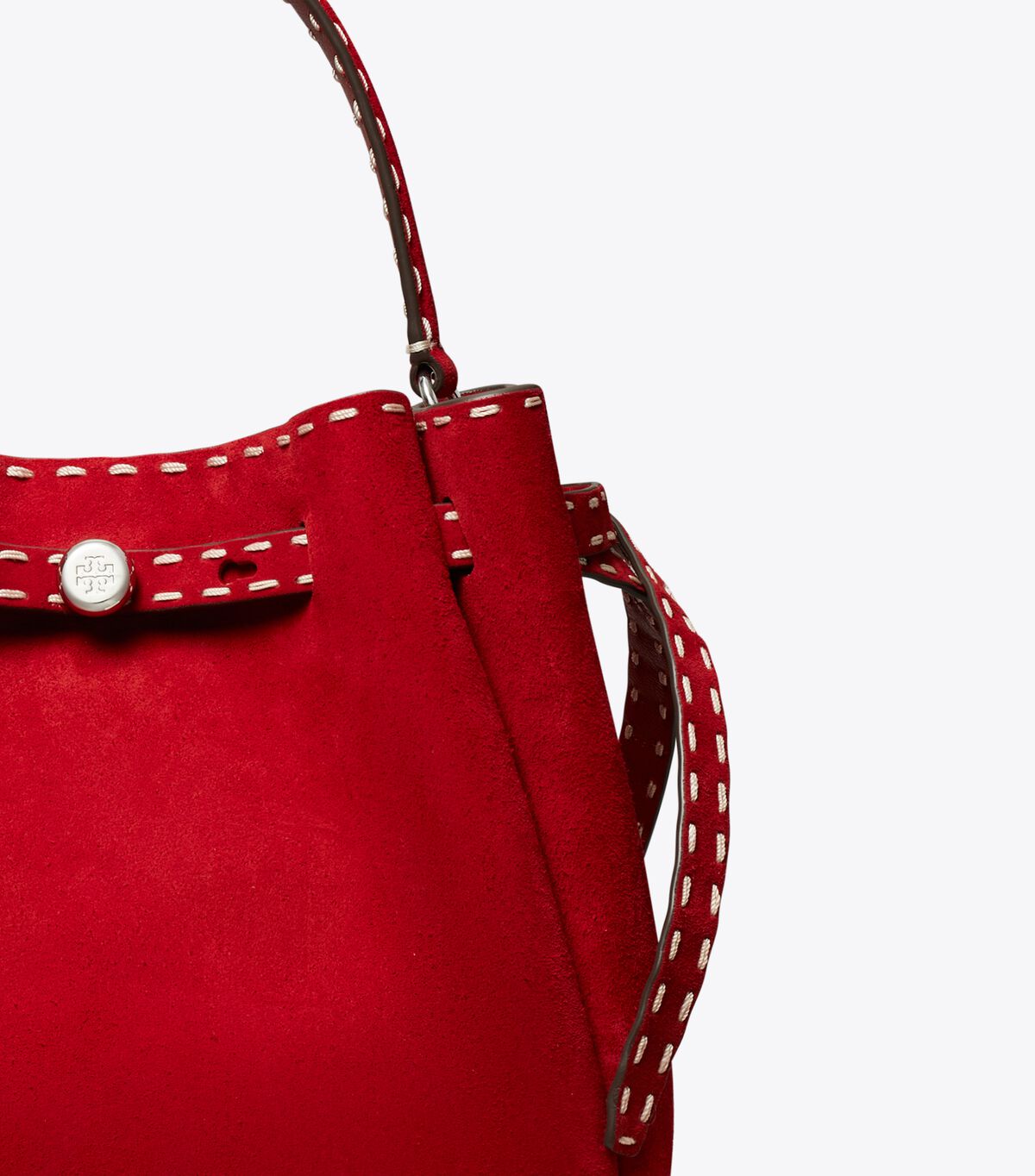 tory burch حقيبة رومي الجلدية ذات الغرز المتقاطعة