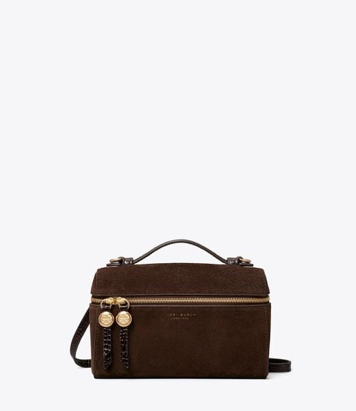 tory burch romy suede slim top handle bag