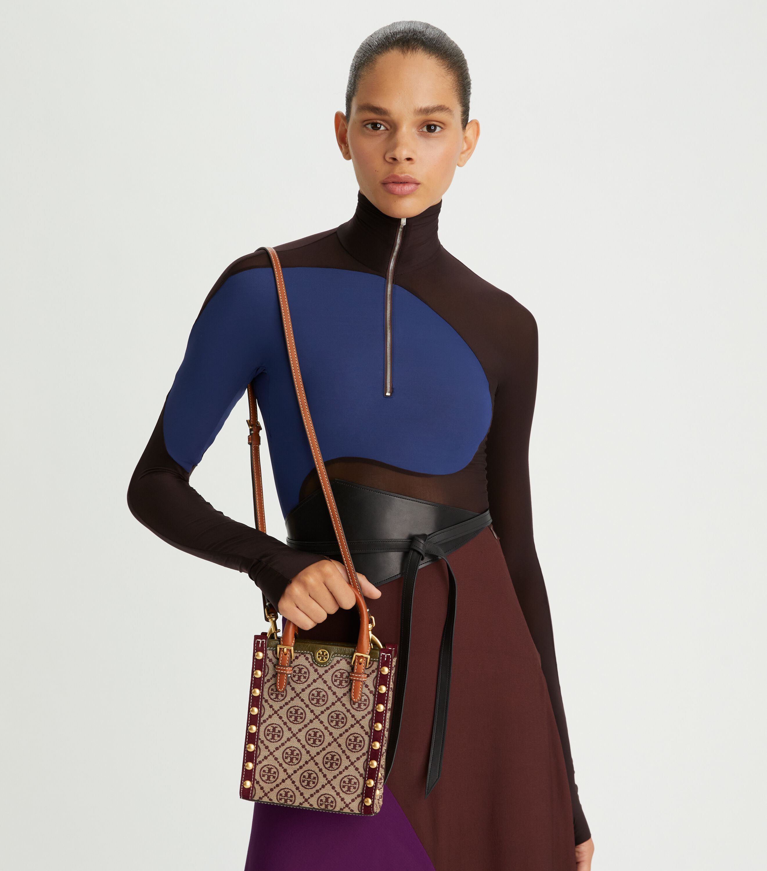 Tory Burch T Monogram Jacquard Studded Mini Tote Bag Tory Burch KSA
