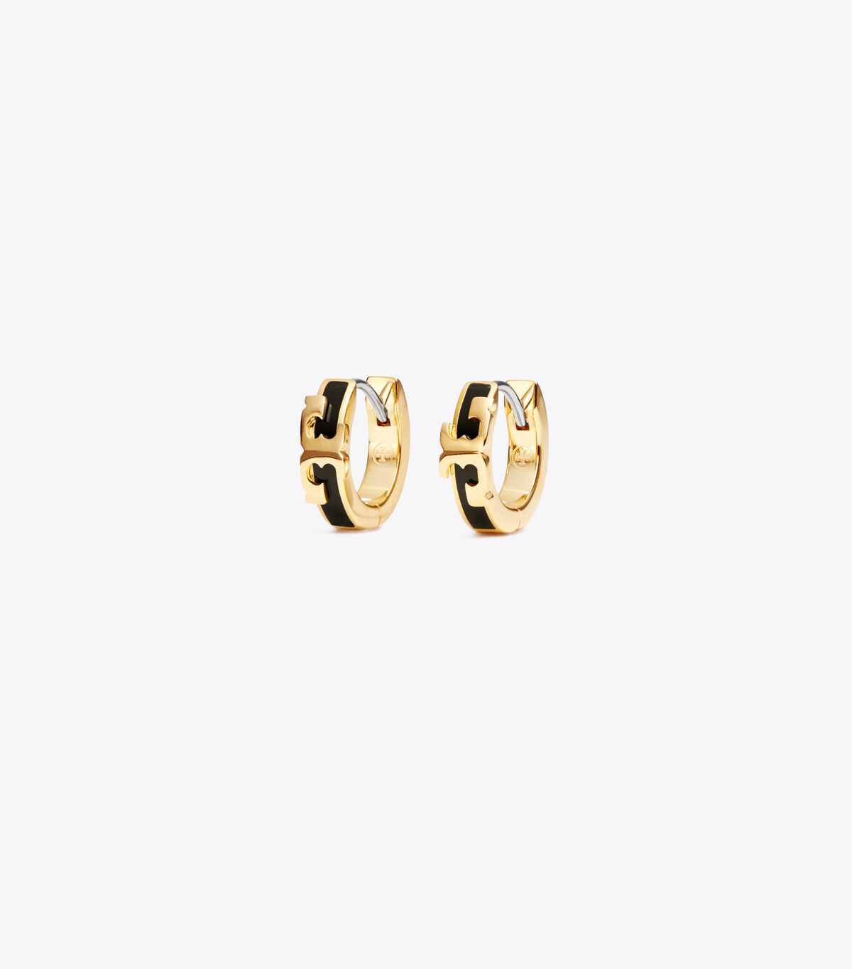 Serif-T Enameled Huggie Hoop Earring