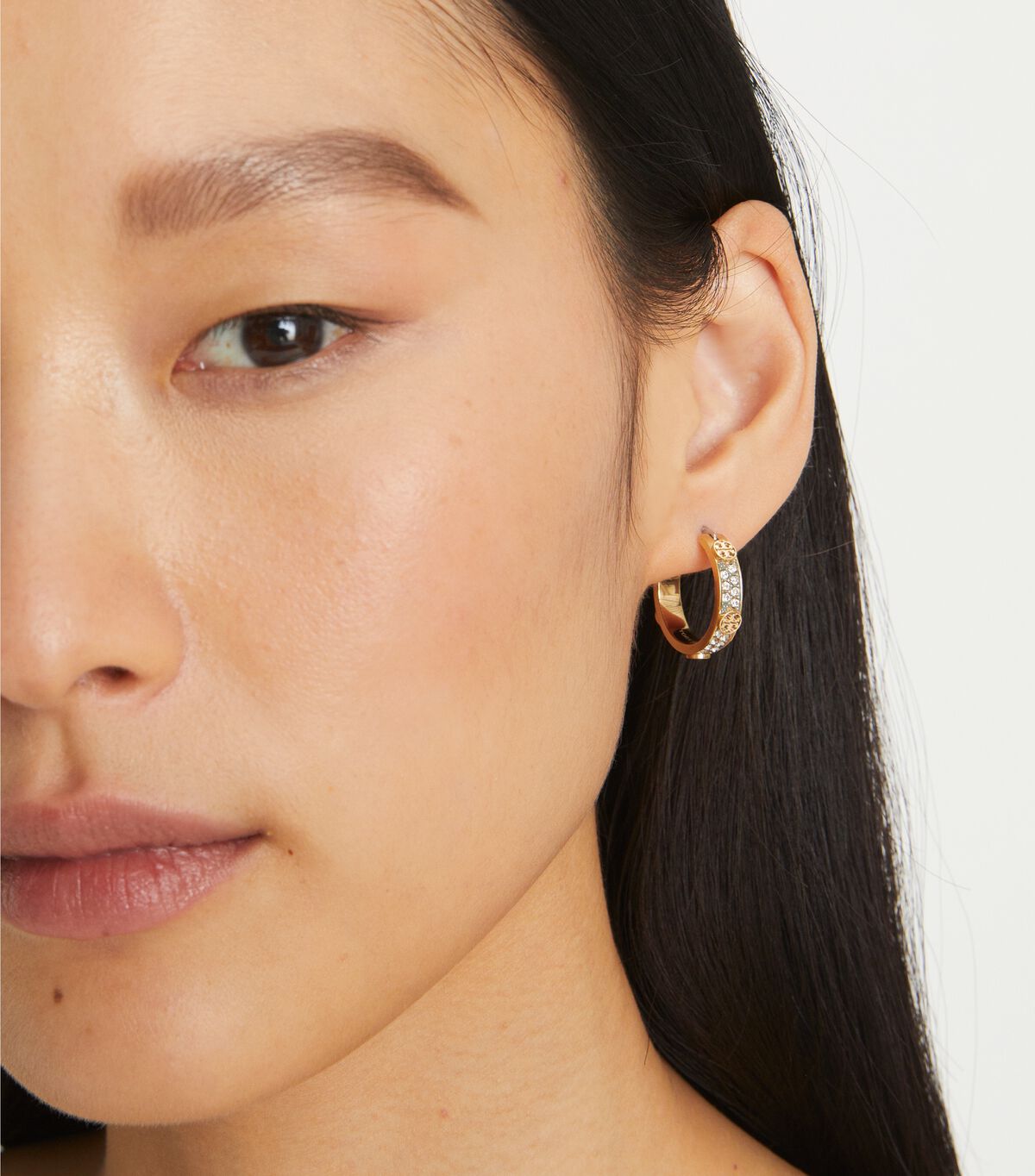 tory burch small miller stud hoop earring