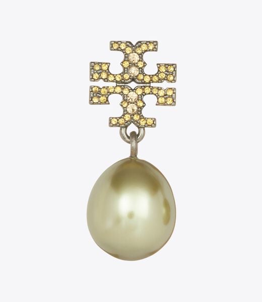 tory burch moondance pearl and pav  drop earrings