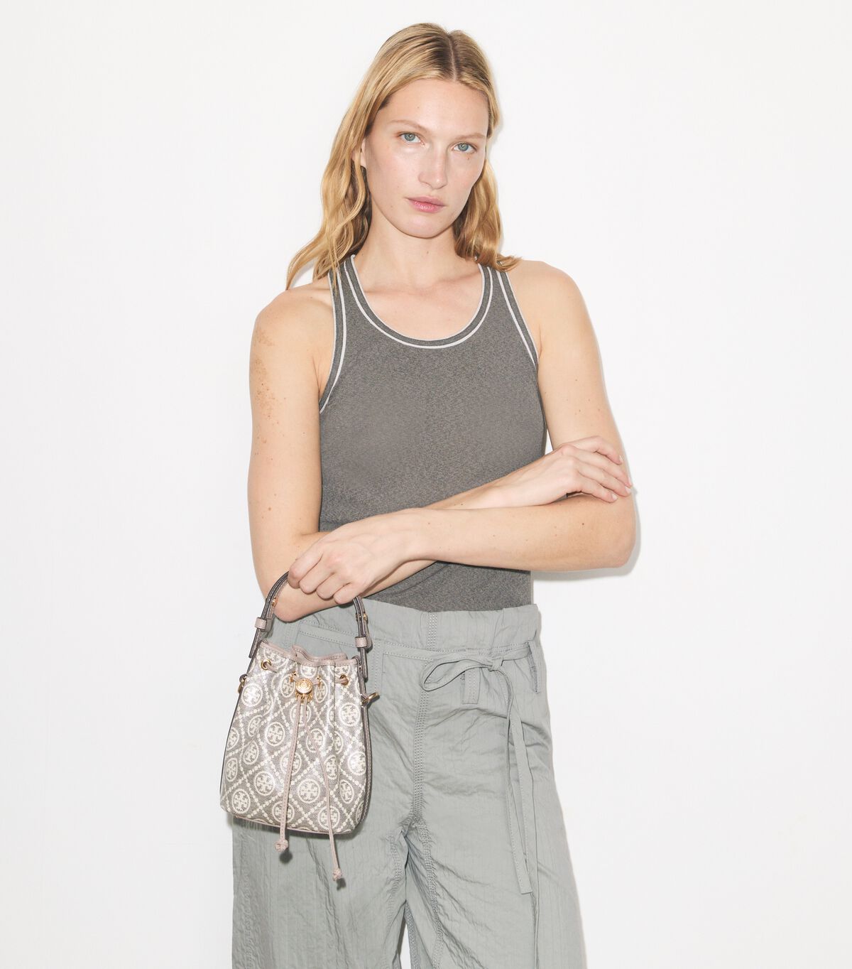 T Monogram Coated Jacquard Mini Bucket Bag tory burch t monogram coated jacquard mini bucket bag