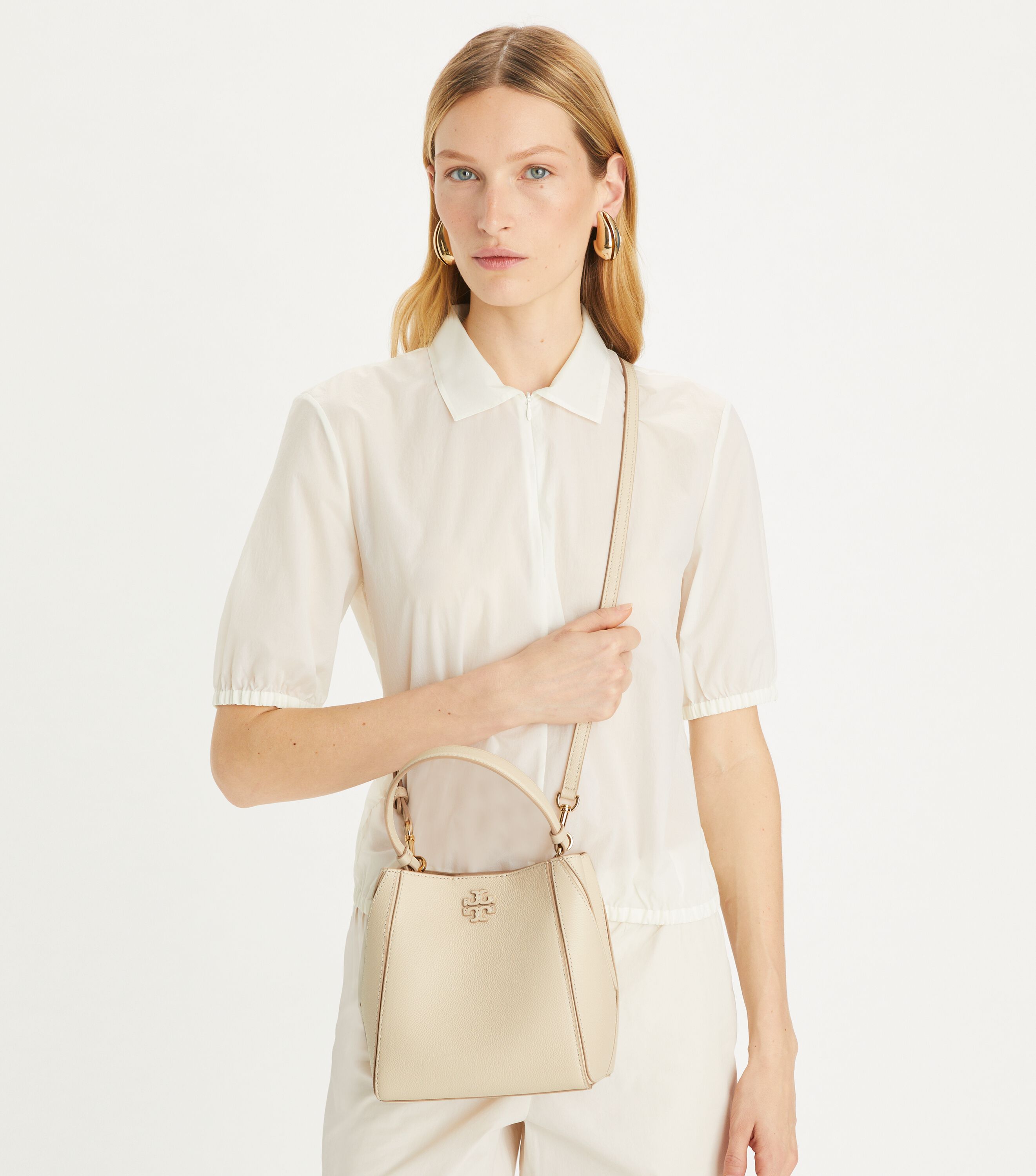 Small McGraw Bucket Bag, Brie | Tory Burch KSA