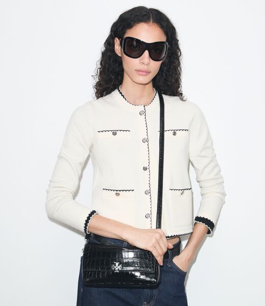 tory burch small charlie croc embossed shoulder bag