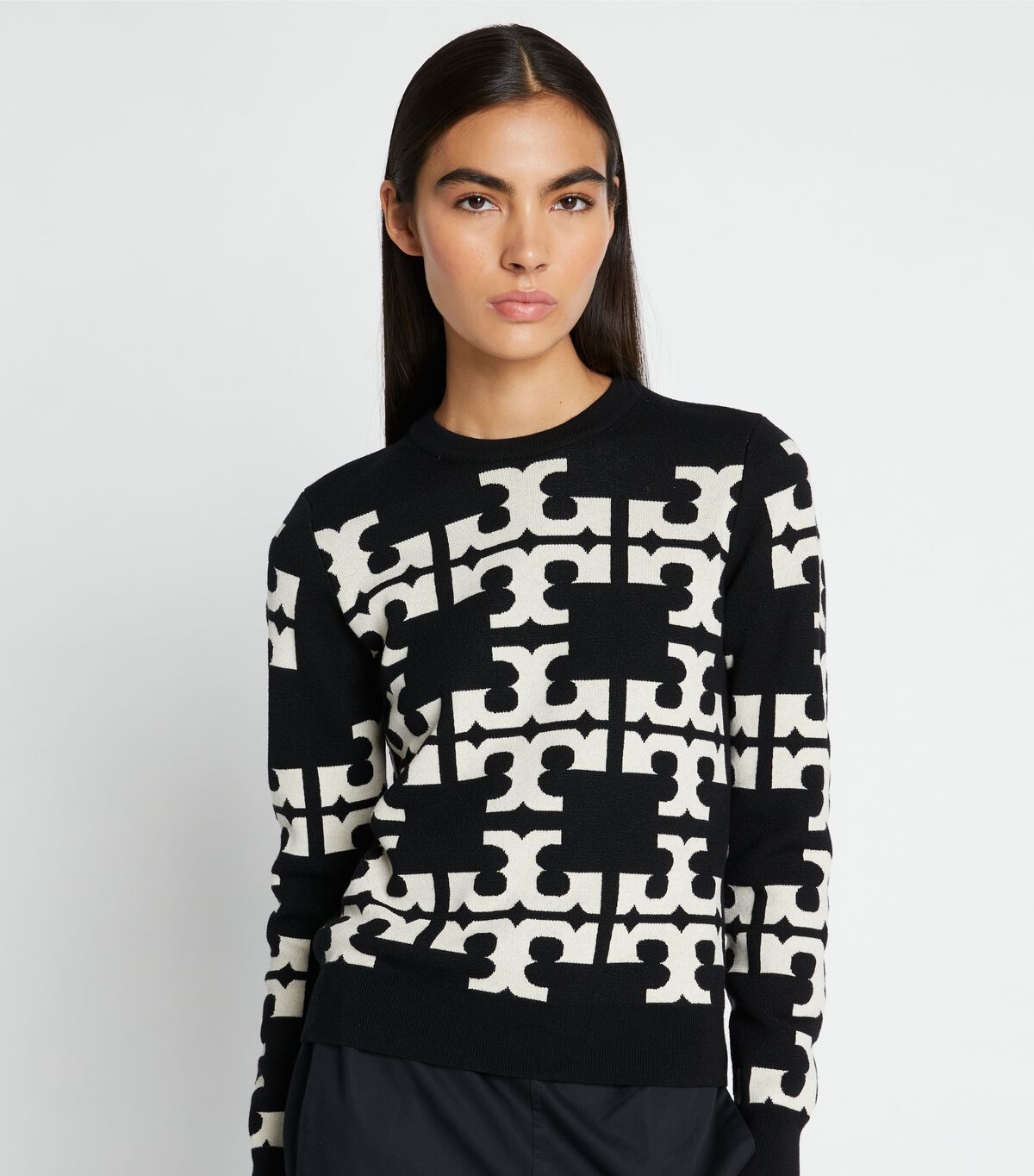 tory burch wool logo sweater