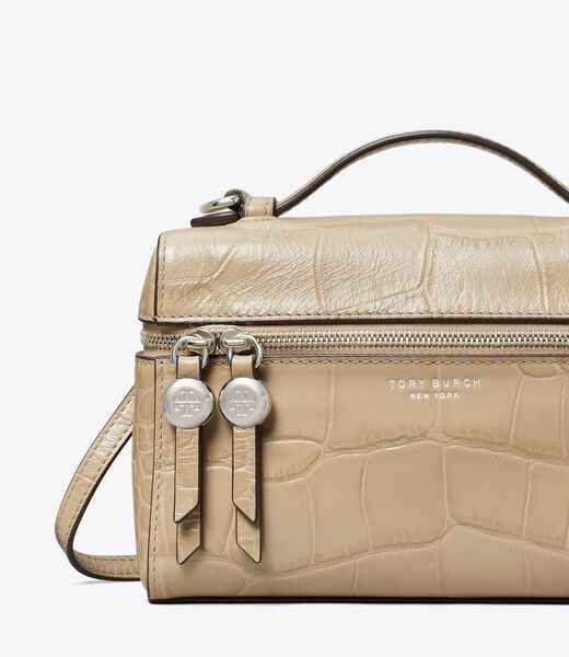 tory burch slim romy croc embossed top handle bag