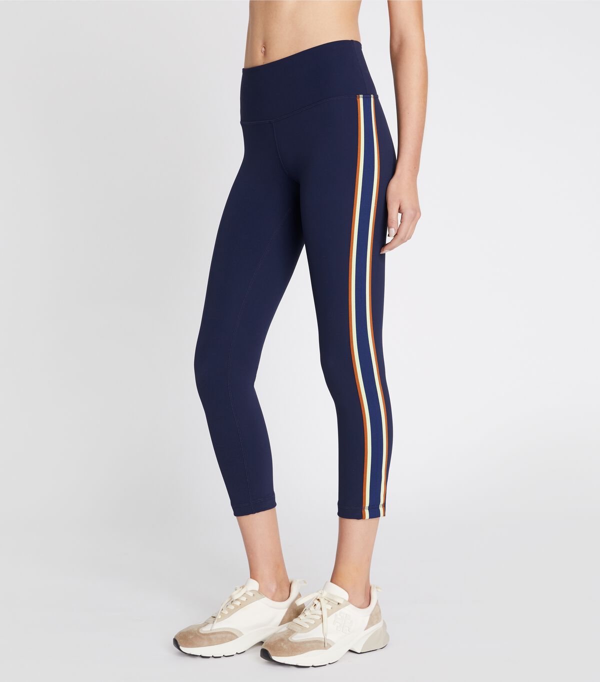 tory burch sculpt compression side stripe legging