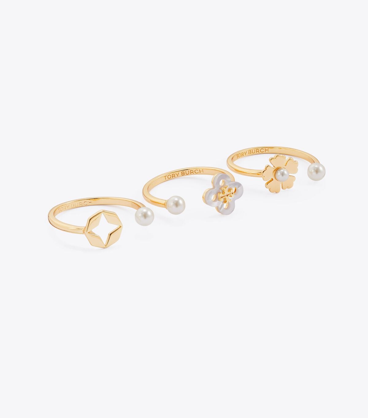 tory burch forget me not stacking ring set
