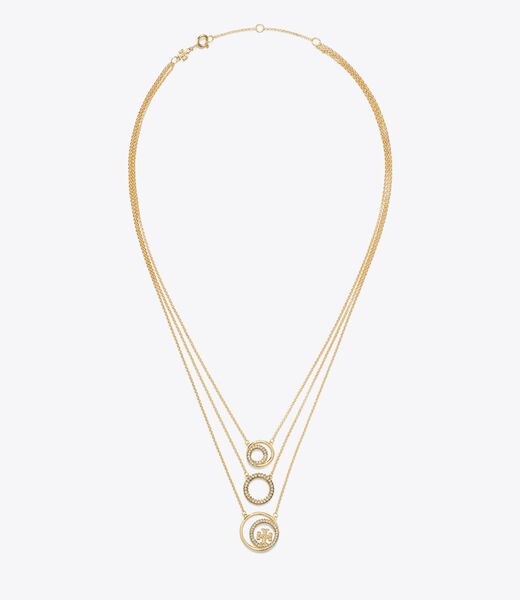 tory burch miller pave layered necklace