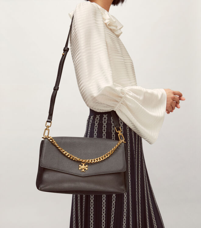 Kira Mixed-Materials Double-Strap Shoulder Bag | Tory Burch KSA Navigation  | Tory Burch