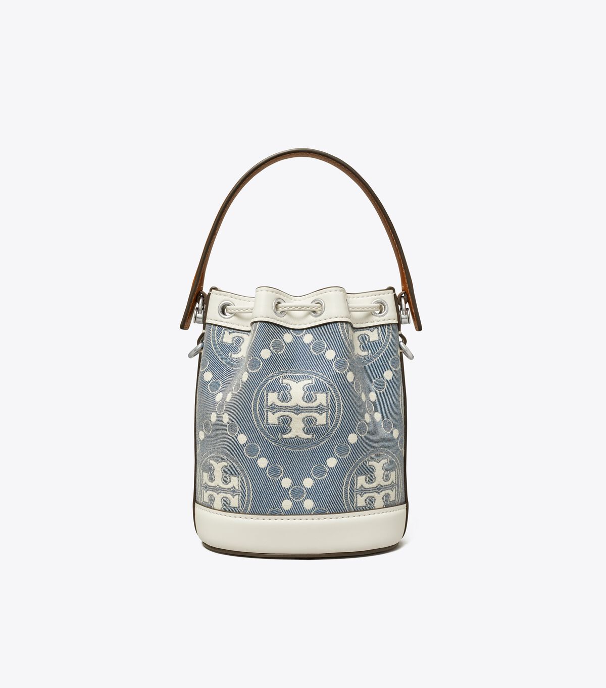 Mini T Monogram Denim Bucket Bag tory burch mini t monogram denim bucket bag