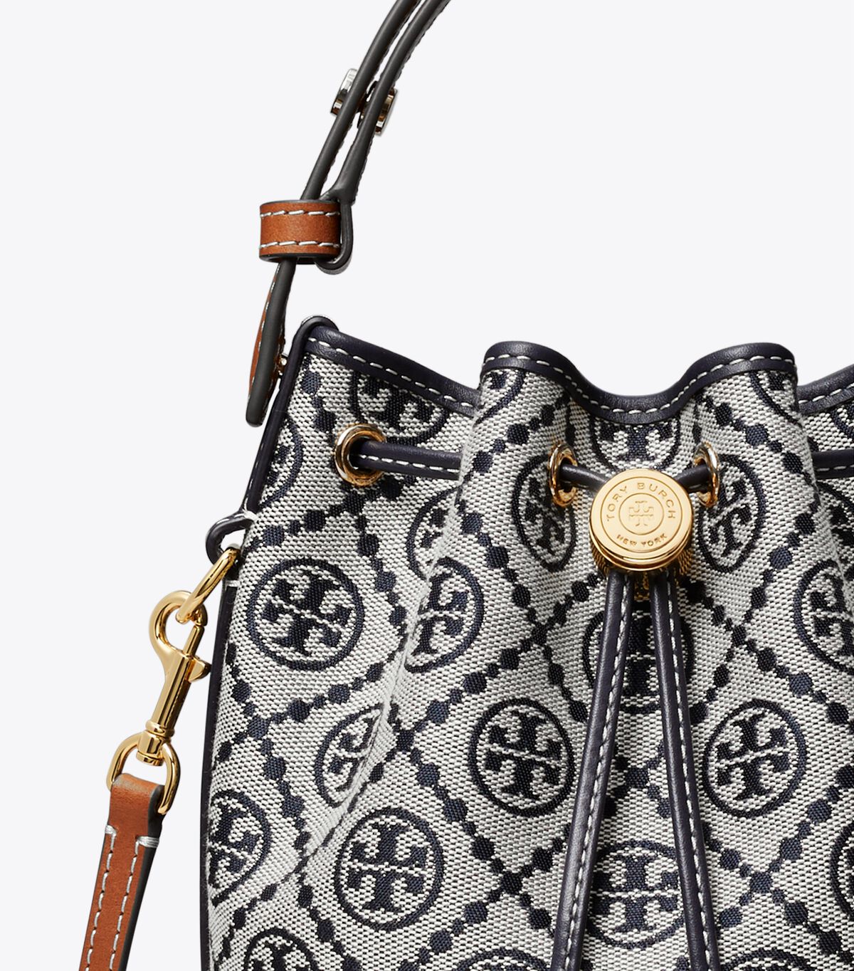 tory burch t monogram mini bucket bag