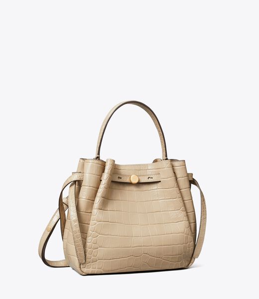tory burch romy croc embossed bucket bag
