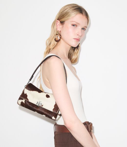 tory burch small charlie calf hair shoulder bag