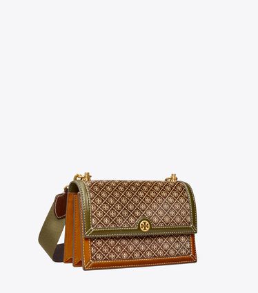 T Monogram Calf Hair Small Shoulder Bag
