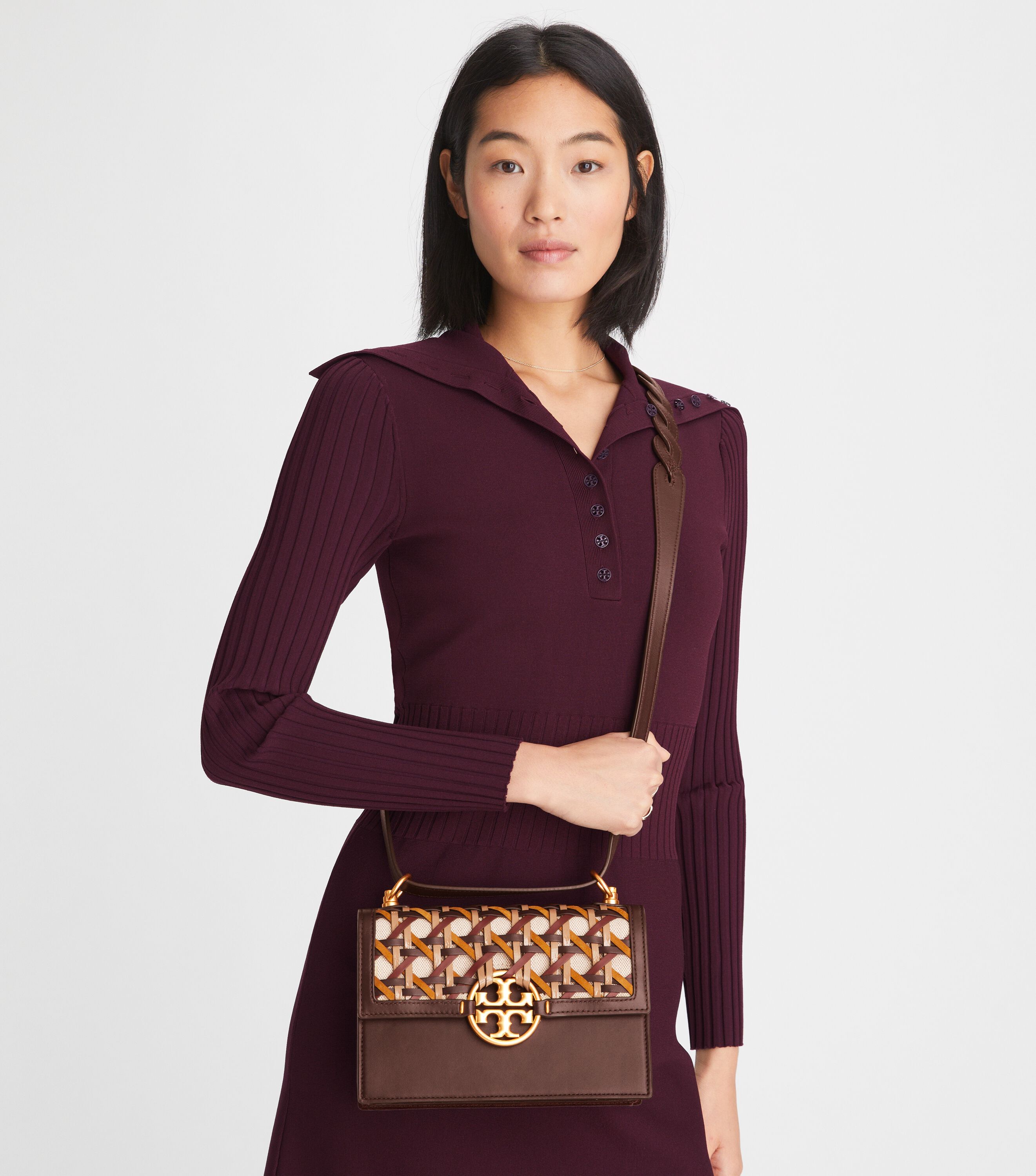 Small Miller Basketweave Flap Shoulder Bag