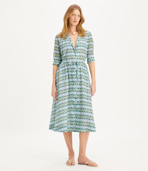 tory burch printed shirtdress