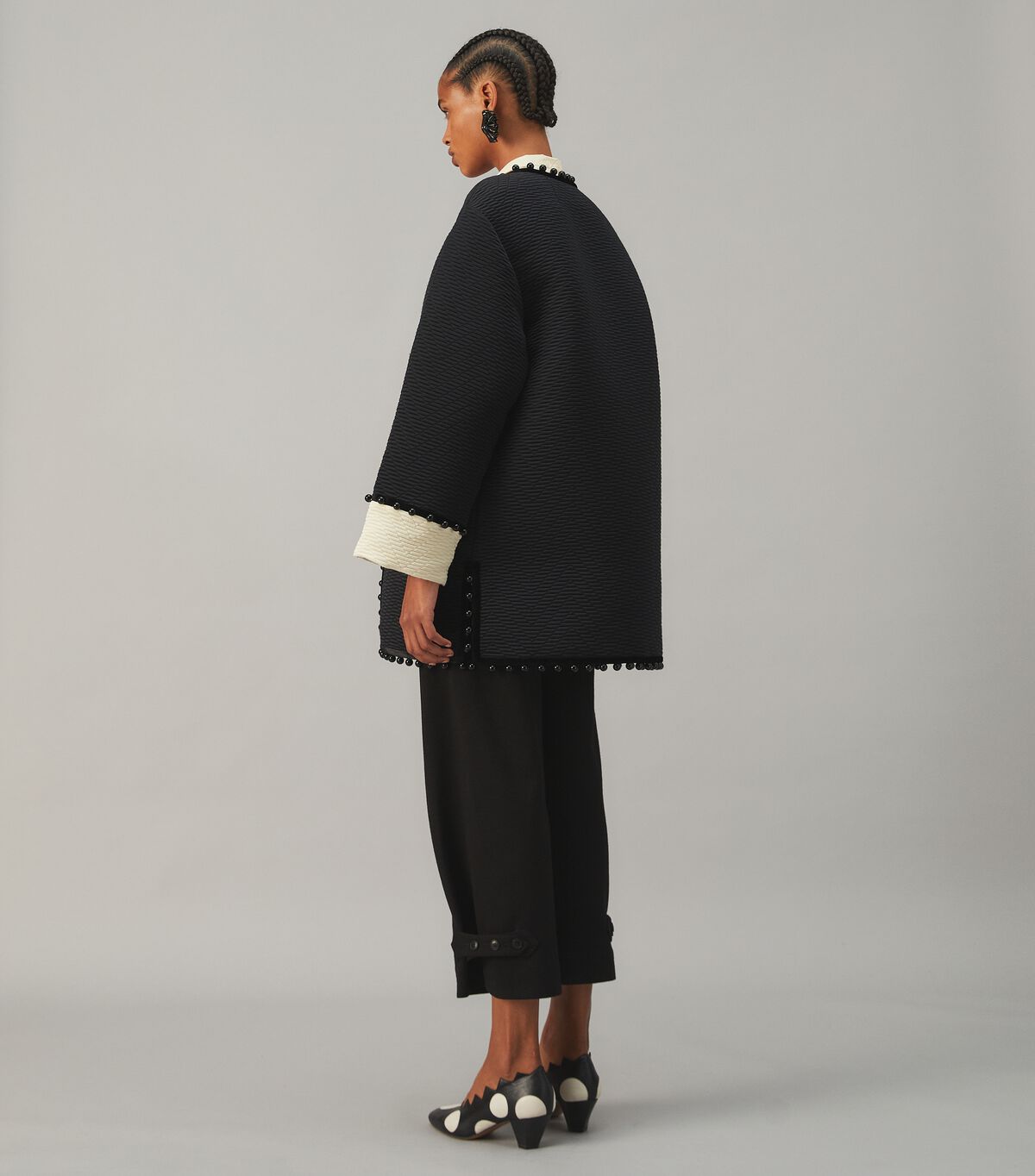 tory burch chevron jacquard coat