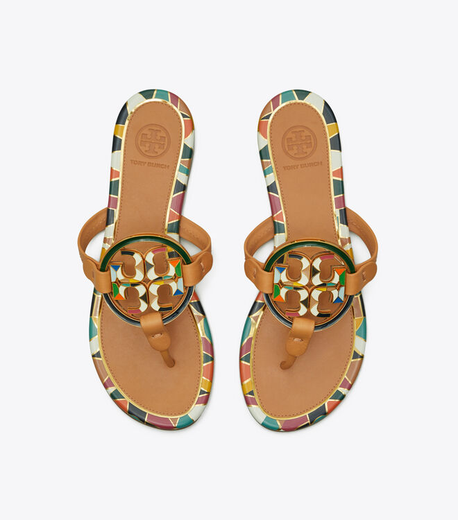 Miller Enamel-Logo Sandal, Leather | Shoes | Tory Burch