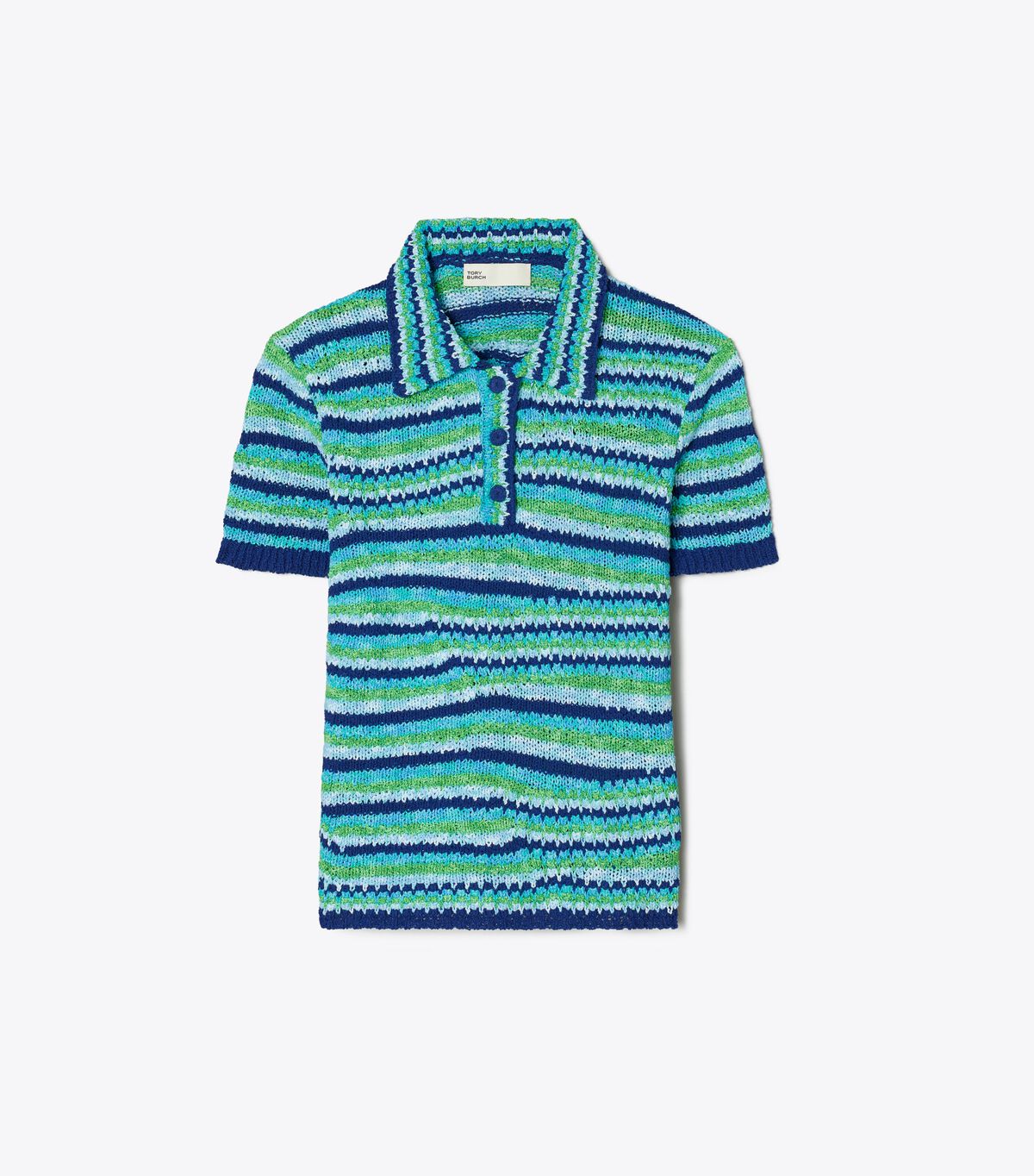 tory burch striped cotton polo