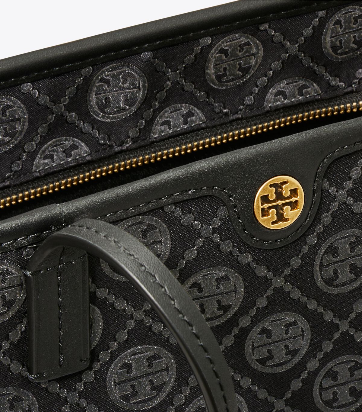 tory burch small t monogram zip tote