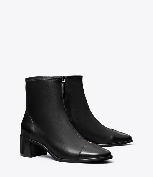 tory burch cap toe low heel ankle boot