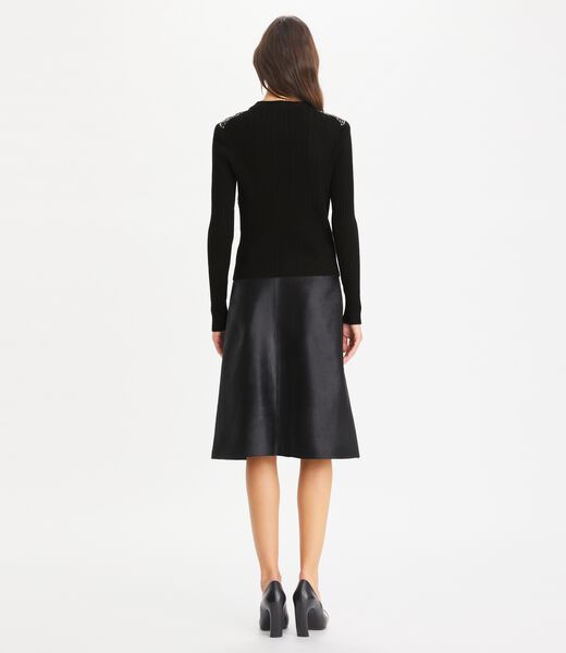 tory burch silk front wool cardigan