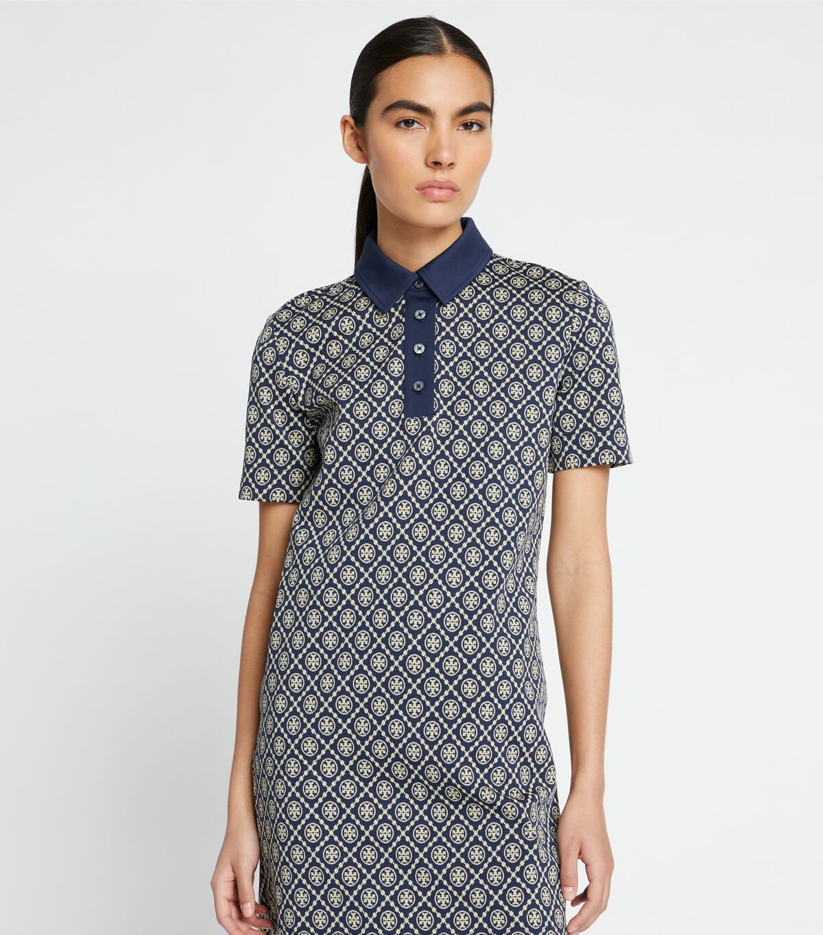 tory burch t monogram nylon polo dress